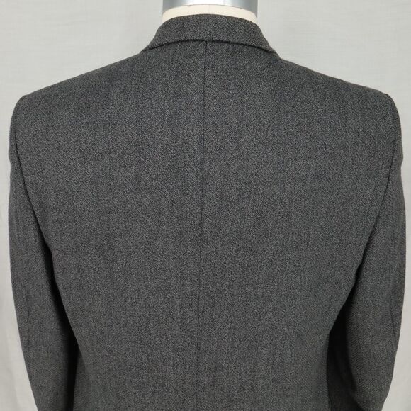 Hart Schaffner Marx Sport Coat Mens 44L Gray Wool Tweed Comfort Jacket Lined Vtg - Picture 10 of 16